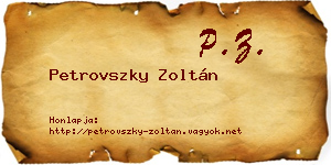 Petrovszky Zoltán névjegykártya