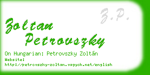 zoltan petrovszky business card